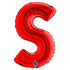 Red Letter S Foil Balloons | 14 INCH
