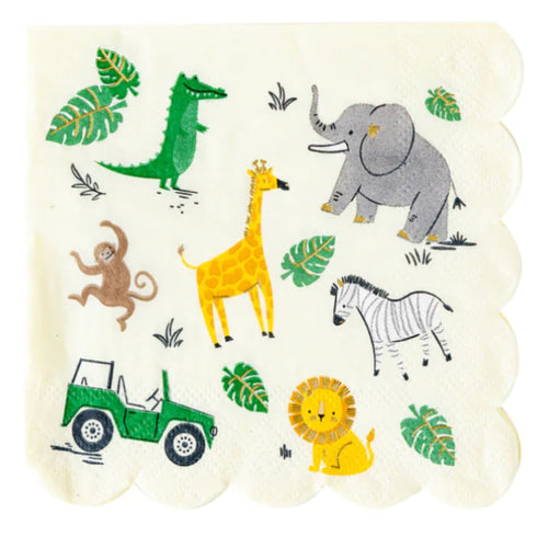 Safari Animal Print Paper Party Napkins | Package 18