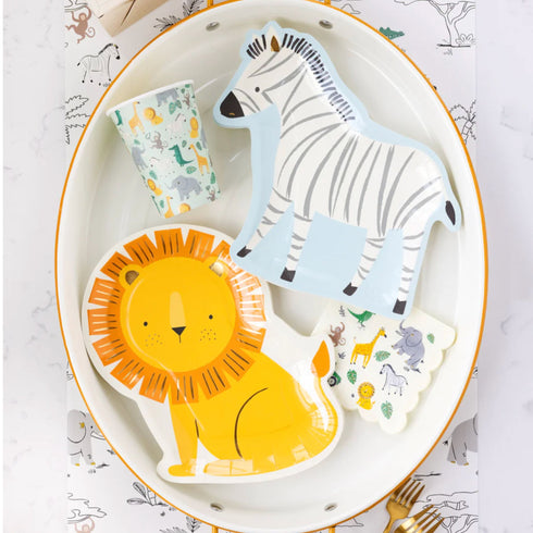 Adorable Safari Lion Shaped Paper Party Plates | Package 8
