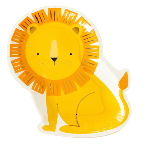 Adorable Safari Lion Shaped Paper Party Plates | Package 8