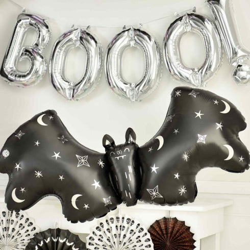 Satin Black Bat Halloween Balloons | 40 INCH
