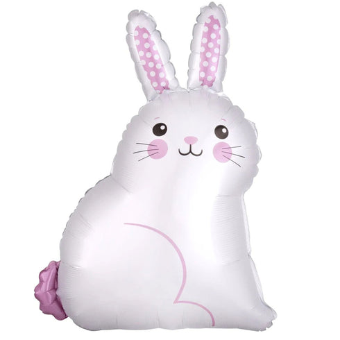 Satin White and Pink Easter Bunny Balloons | 22 Inch