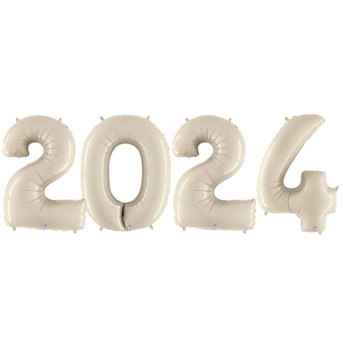 Satin Cream 2024 Number Balloons | 26 Inch