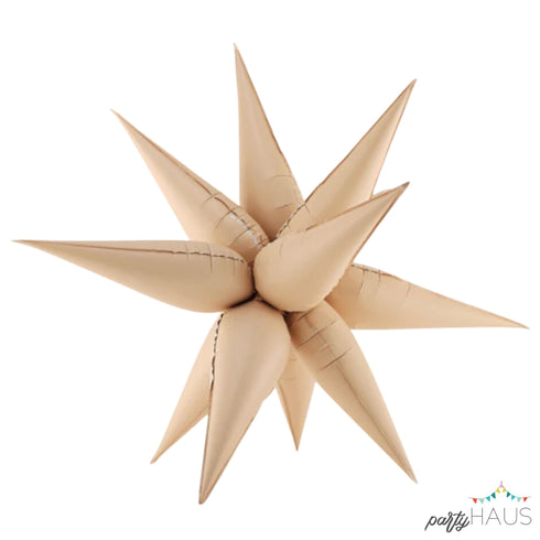 Satin Nude Starburst Foil Balloon | 27 Inch and 40 Inch | Air Fill Only