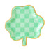 Checkered Green Shamrock Paper Party Plates | 8 INCH | Package 8