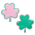 Pink & Green Shamrock Lucky Clover Shaped Paper Plates | 11 Inch | Package 8