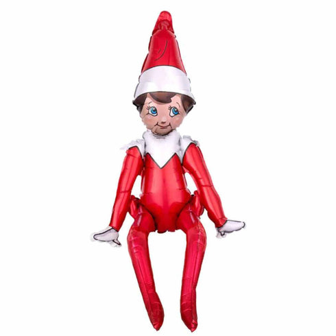 Santa's Sitting Elf Christmas Foil Balloons | 21 INCH