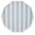 Sky Light Blue Striped Cabana Paper Plates | Gold Trim | 10.75 Inch | Package 8