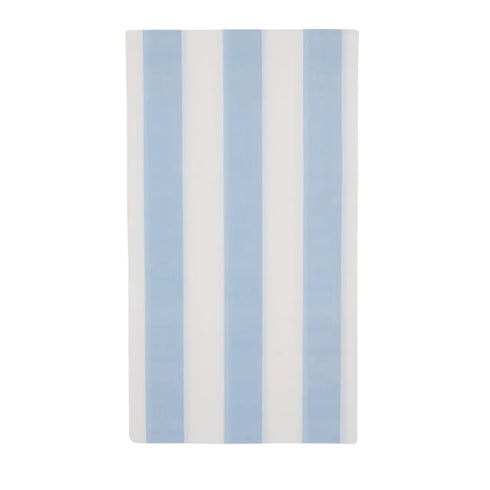 Sky Light Blue Cabana Stripe Paper Napkins | Guest Towel Size | Package 20