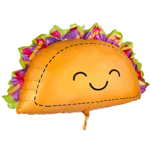Smiley Face Taco Party Balloons | 33 INCH