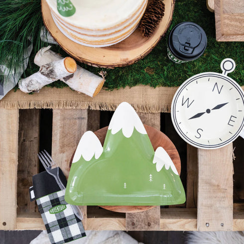 Wilderness Mountain Shaped Paper Party Plates | Package 8
