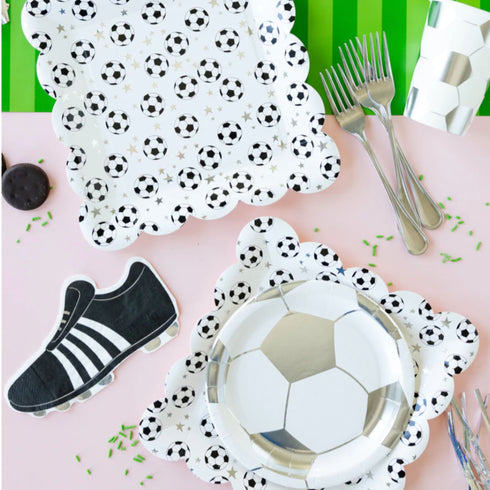 Soccer Ball Square Paper Party Plates | Package 8