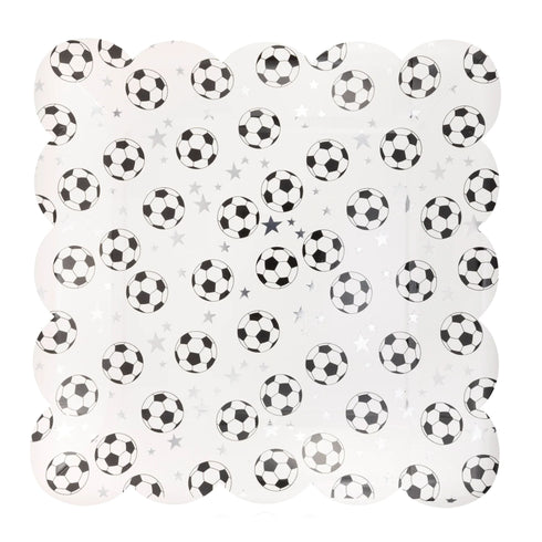 Soccer Ball Square Paper Party Plates | Package 8