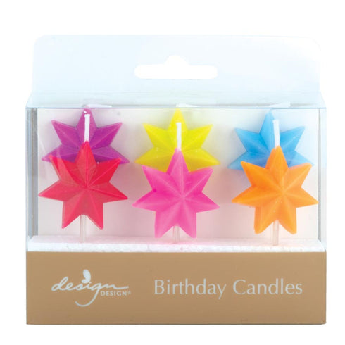 Colorful Star Shape Birthday Candles | Cake Candles | Package 6