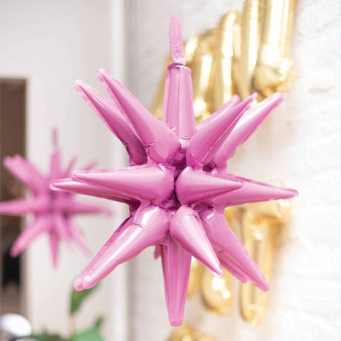 Magenta Starburst All In One Foil Balloon | 22 Inch | Air Fill Only
