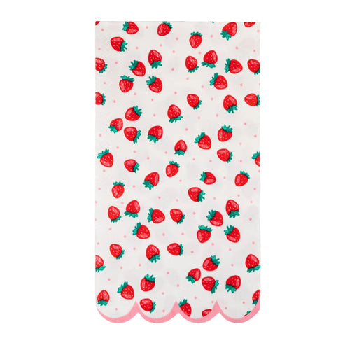 Strawberry Scallop Paper Napkins | Package 24