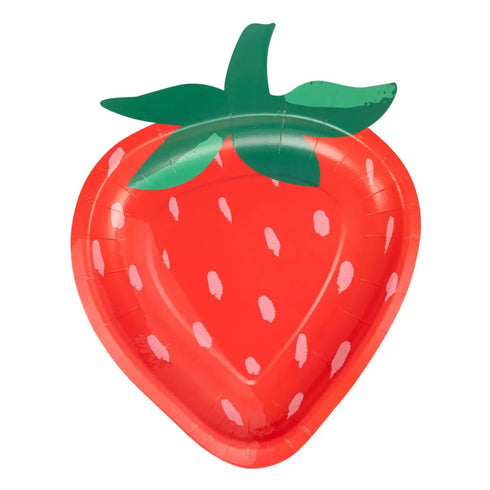 Strawberry Shaped Paper Party Plates | Package 8