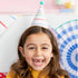 Stripe Paper Birthday Party Hats | Pom Pom | Set 8