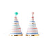 Stripe Paper Birthday Party Hats | Pom Pom | Set 8