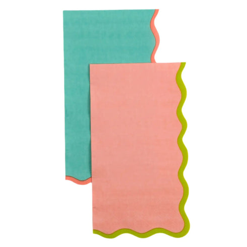 Summer Fun Paper Napkins | Scallop Edge | Package 16