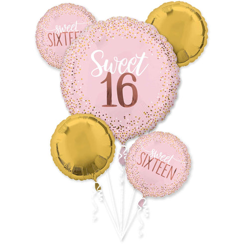 SWEET SIXTEEN Balloon Bouquets | Blush Pink | Set 5 Balloons