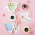 Tea Cup Shaped Paper Plates | Mix Pink, Blue & Green | Set 12