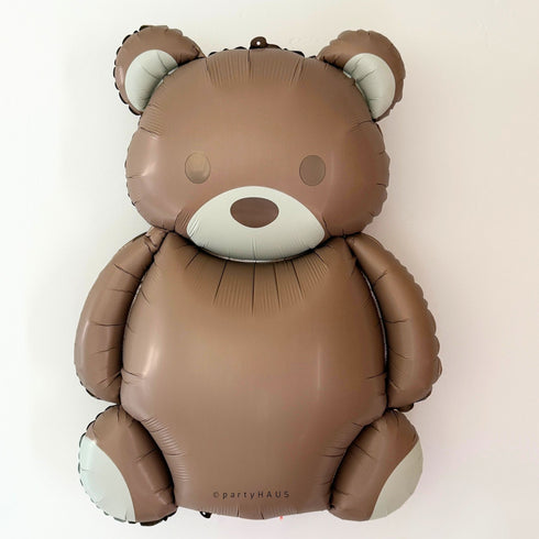 Matte Pastel Brown Bear Foil Mylar Balloons | 35 INCH