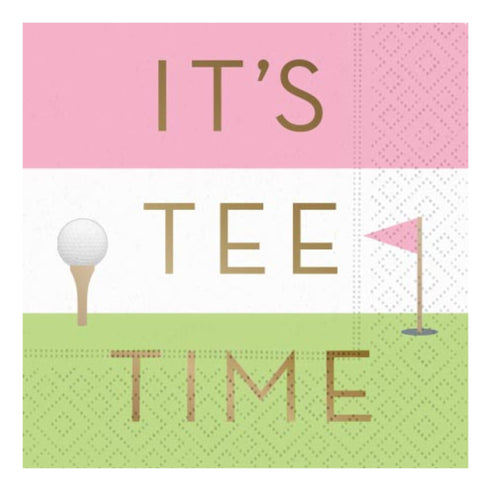 It's Tee Time Golf Party Paper Napkins | Package 16
