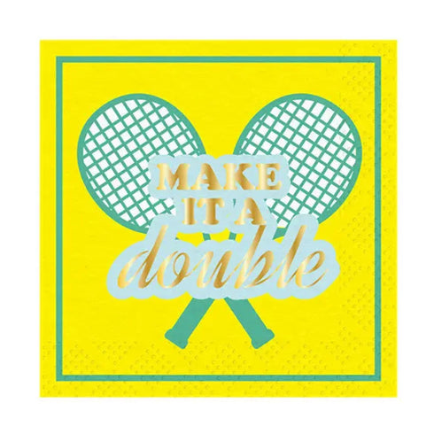 Make It A Double Tennis Theme Cocktail Paper Napkins | Package 40