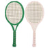 Pink & Green Tennis Racket Shaped Paper Napkins | Package 18