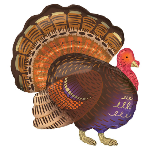 Thanksgiving Thankful Turkey Foil Balloons | 32 Inch