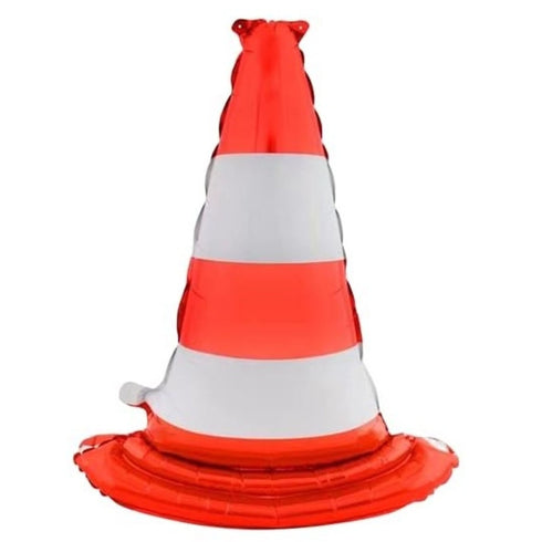 Orange Traffic Cone Foil Balloon | 30 INCH | Road Construction Birthday Party Decor