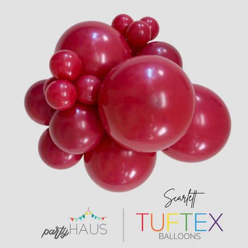 Scarlett Red | 11 INCH | Tuftex Latex Balloons | Package 10