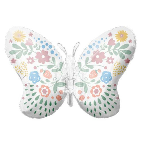 Pastel Flower Butterfly Foil Balloons | 34 INCH