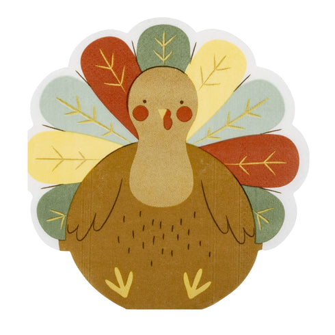 Turkey Shaped Paper Napkins | Package 24 | Holiday & Thanksgiving