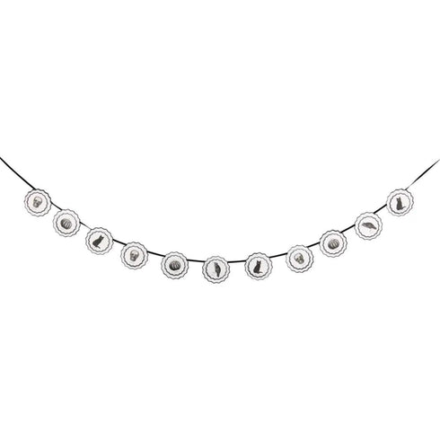 Vintage Halloween Paper Banner | White & Black