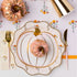 White & Gold Pumpkin Shaped Paper Party Plates | Package 8