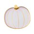 White & Gold Pumpkin Shaped Paper Party Plates | Package 8