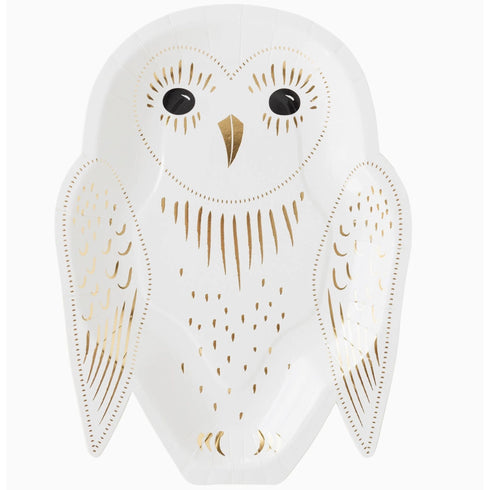 White Owl Paper Party Plates | Package 8