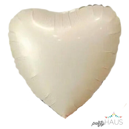 Heart Foil Balloons | Satin Cream | 18 Inch