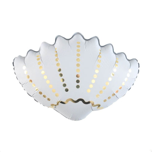 Pastel Matte White Seashell Mylar Balloons | Mermaid Beach Party | 18 Inch