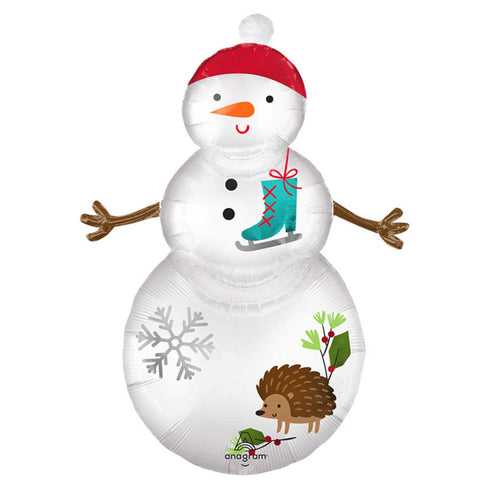 Woodland Snowman Christmas Foil Balloons | 38 INCH