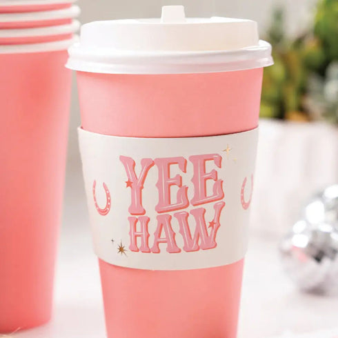 Yee Haw Cow Girl Paper To Go Cups | 12 oz | Package 8