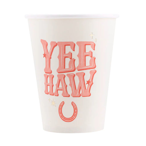 Yee Haw Western Rodeo Paper Cups | 12 oz | Package 8
