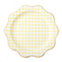 Yellow Gingham Paper Plates | 11 Inch | Package 8