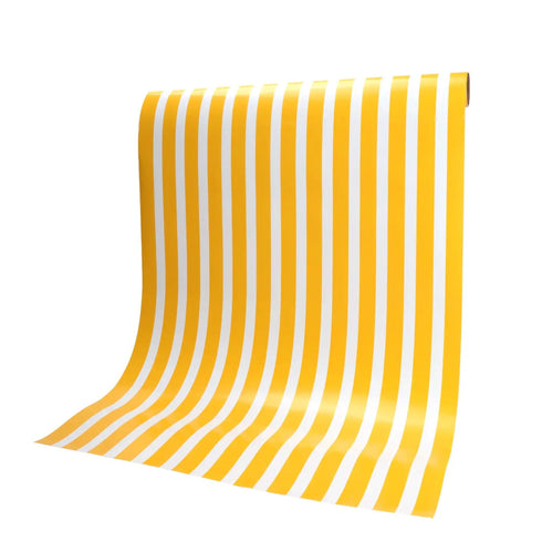 Dandelion Yellow and White Paper Party Table Runners | 18x120 Inch