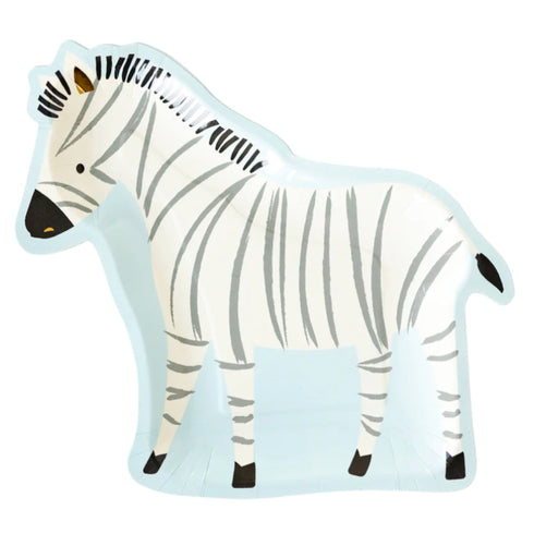 Cute Zebra Safari Shaped Paper Party Plates | Package 8