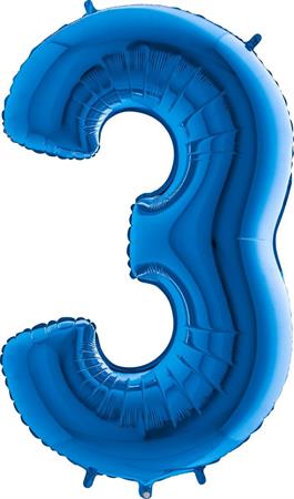 Blue Number 3 Balloons | 40 INCH