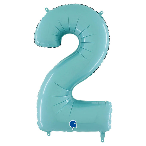 Pastel Blue Number 2 Balloons | 14 INCH