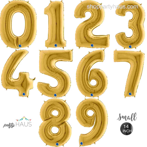 Letter M Script Balloons | Gold | Small 14 Inch